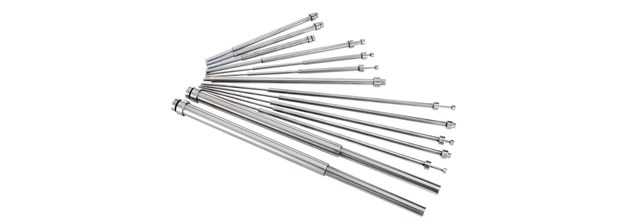 Custom precision ground step ejector pins for injection mold tooling