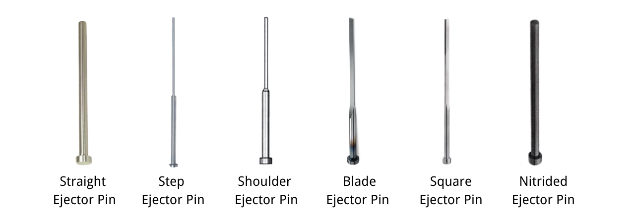 Types of ejector pins for injection molding comparison