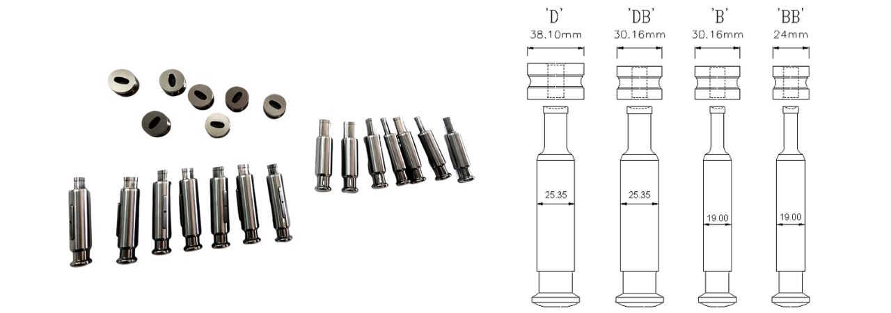 B D BB and DB tablet tooling types comparison