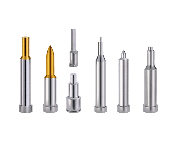 Stepped punch profiles comparison showing different diameter configurations for piercing and forming applications